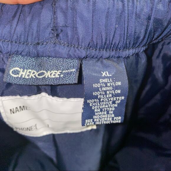 Cherokee Snow Ski Pants with drawstring elastic waist and hem Navy Blue size XL - Picture 5 of 5